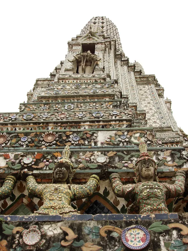Porcelain mosaic detail on the central prang of Wat Arun